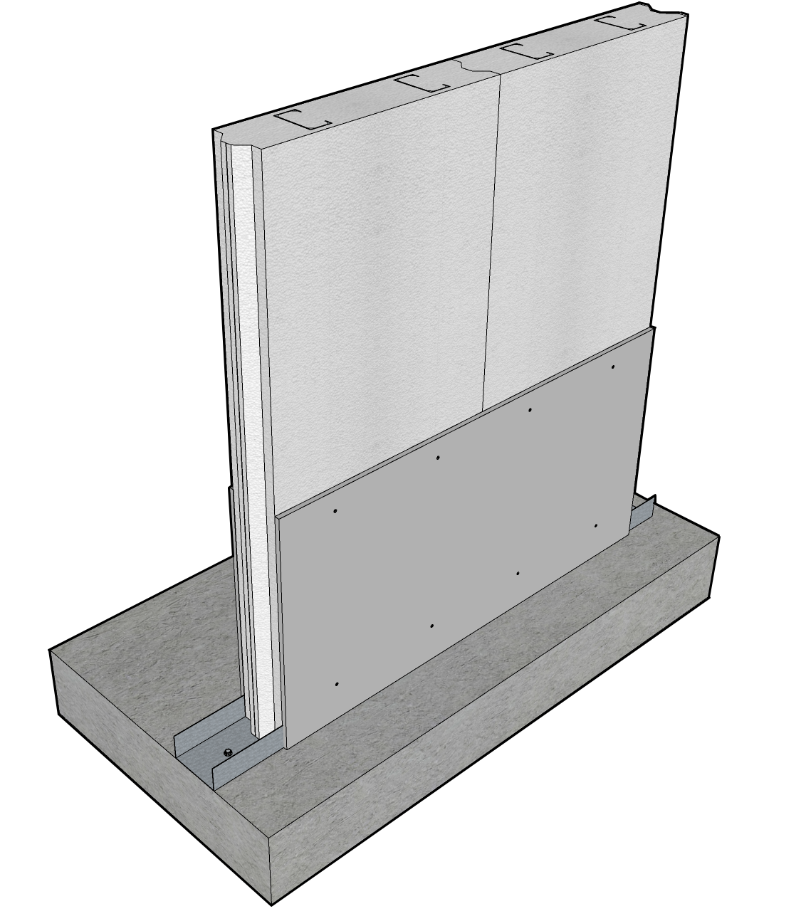 Detalle de instalación de panel aislante TERMOFAST